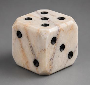 Anatolian Violet Marble Decorative Dice | Large Hand-Carved Stone Sculpture (15cm) - image 3