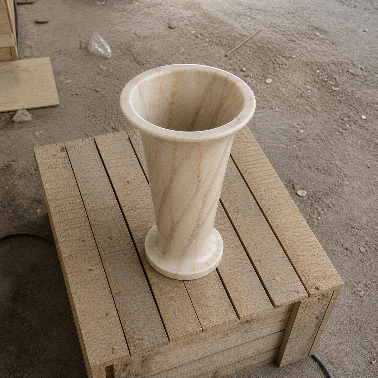 Large Anatolian Violet Marble Vase | Hand-Polished Sculpture, Statement Home Decor - image 3