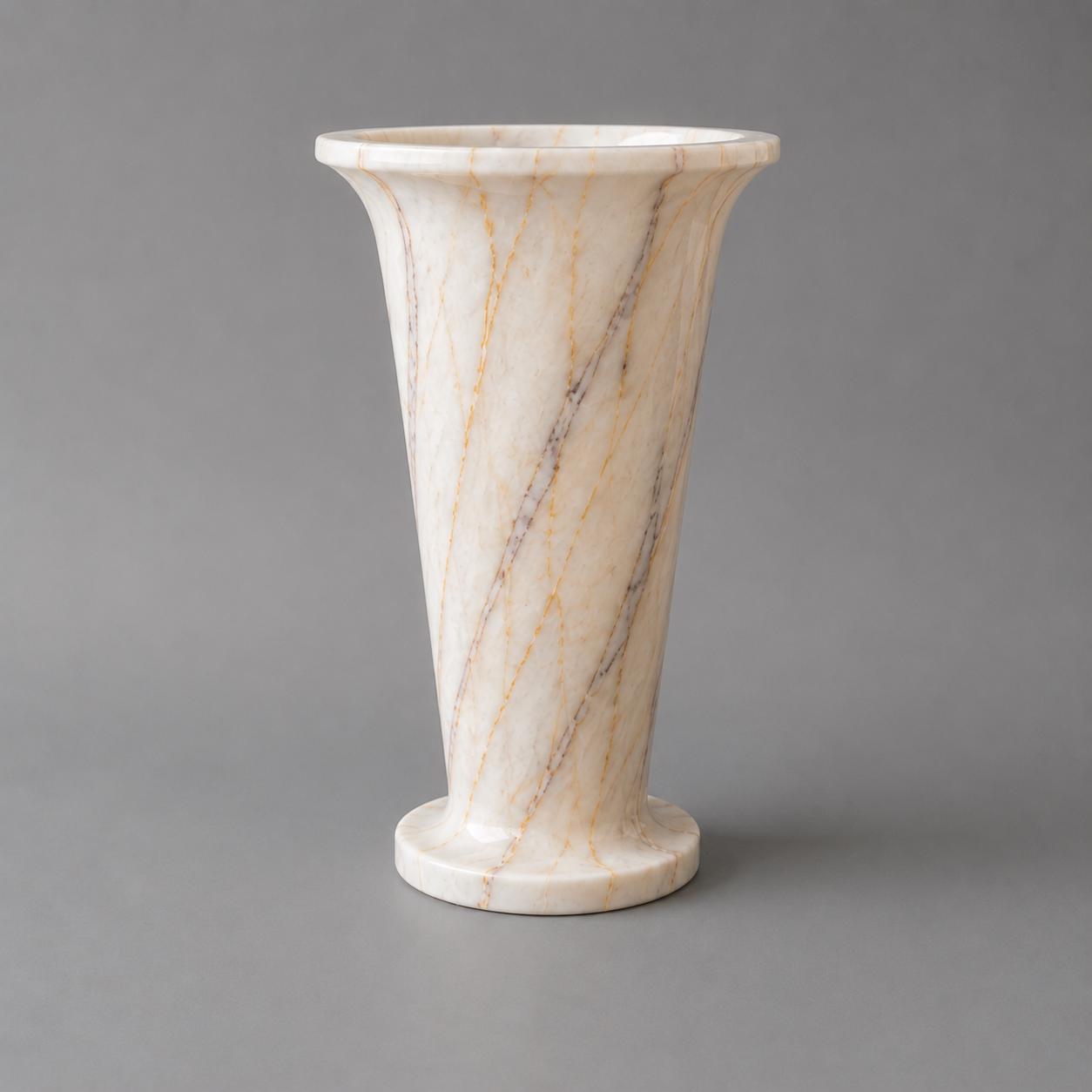 Large Anatolian Violet Marble Vase | Hand-Polished Sculpture, Statement Home Decor - image 4