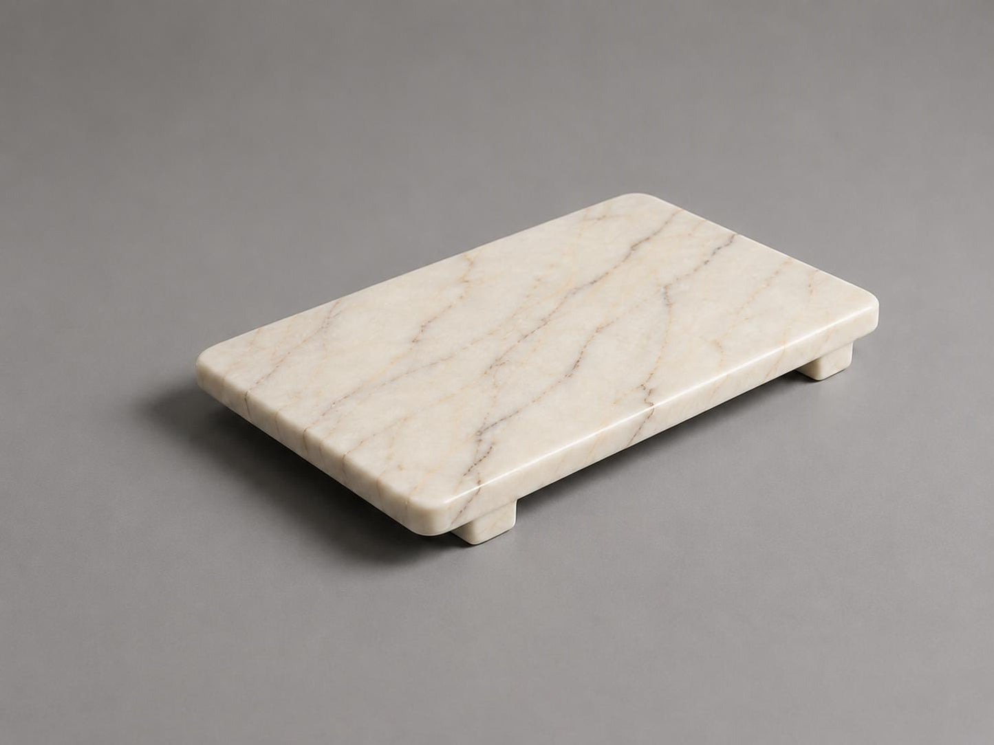 Luxury Marble Serving Tray | Anatolian Violet Stone Cheese Board with Feet - image 4