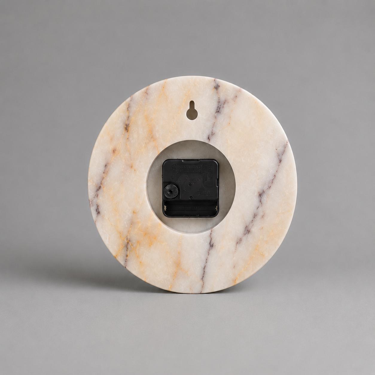 Anatolian Marble Wall Clock | 30cm Afyon Violet Stone, Brass Markers, Quiet Luxury Home Decor - image 5