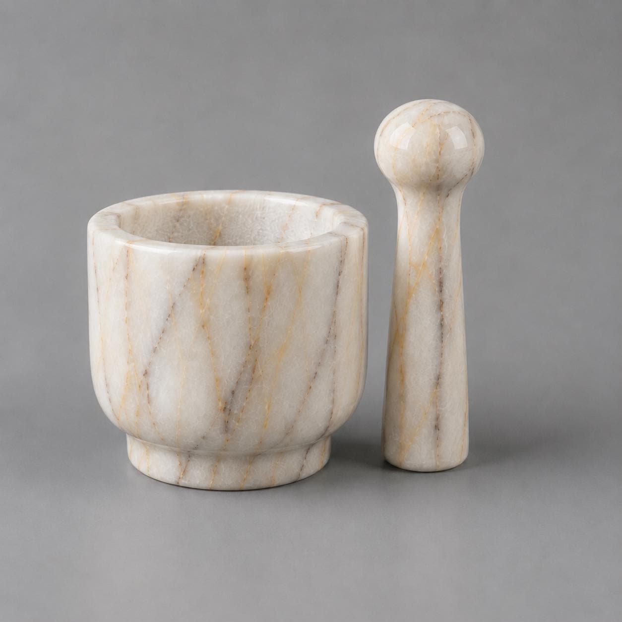 Anatolian Violet Marble Mortar Pestle | Hand-Polished Spice Grinder, Kitchen Decor - image 4