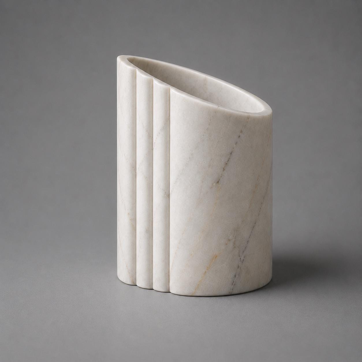 Fluted Violet Marble Wine Chiller | Hand-Carved Natural Stone Cooler - image 4