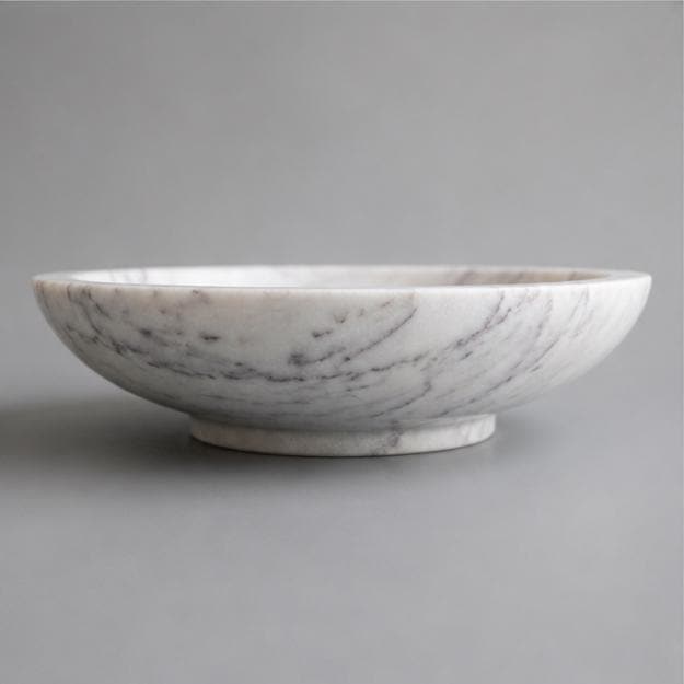 Anatolian Violet Marble Fruit Bowl | Handcrafted Purple Vein Centerpiece Sculpture - image 5