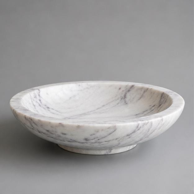 Anatolian Violet Marble Fruit Bowl | Handcrafted Purple Vein Centerpiece Sculpture - image 6