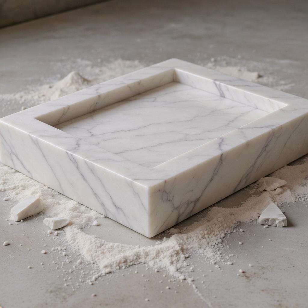 Anatolian Violet Marble Catchall Tray | Hand-Carved Jewelry Dish, Desk Organizer - image 2
