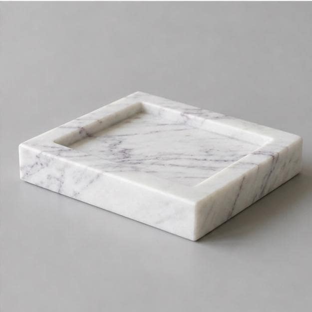 Anatolian Violet Marble Catchall Tray | Hand-Carved Jewelry Dish, Desk Organizer - image 6