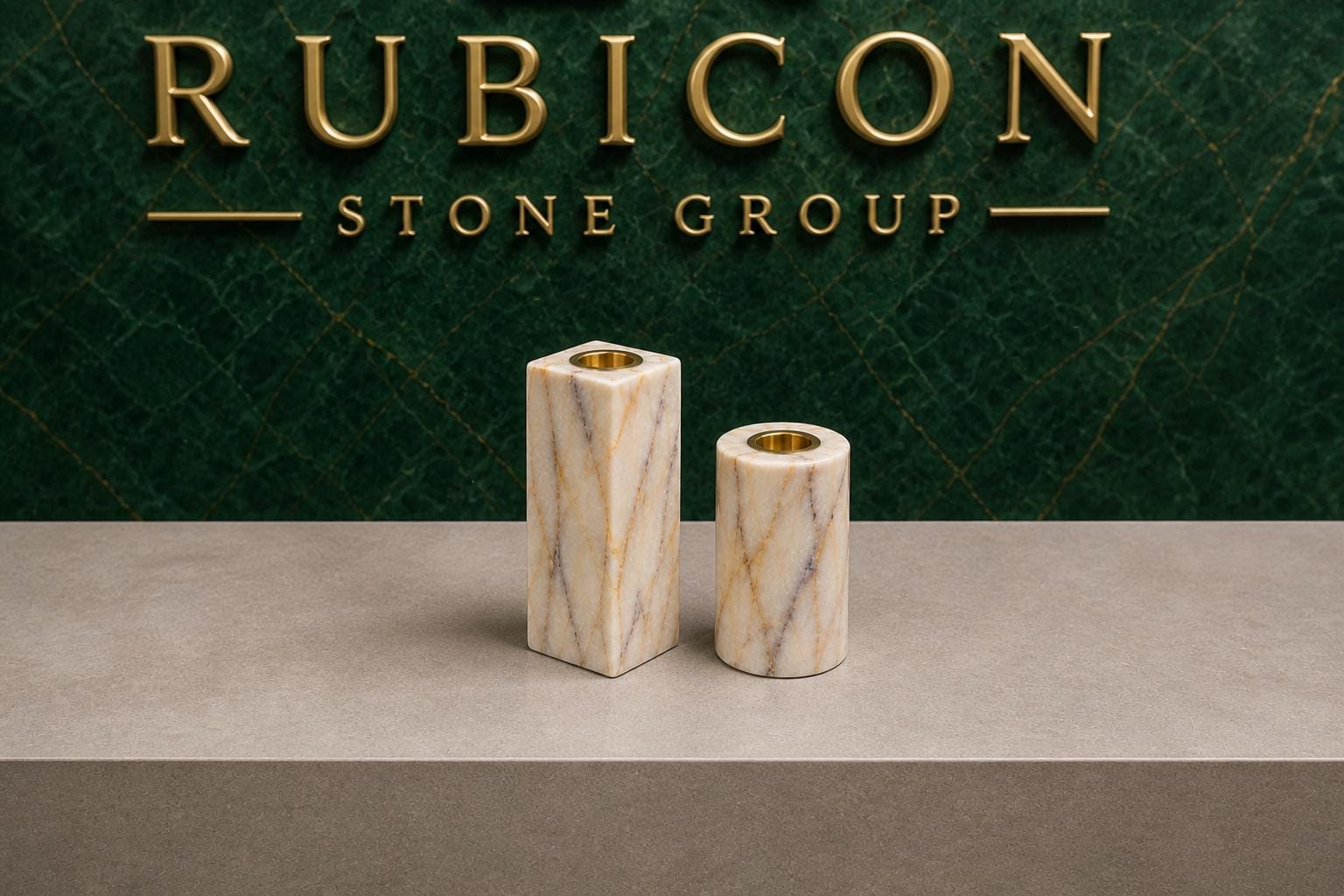 Anatolian Violet Marble Candle Holders | Handcrafted 2-Piece Set, Luxury Home Decor - image 2