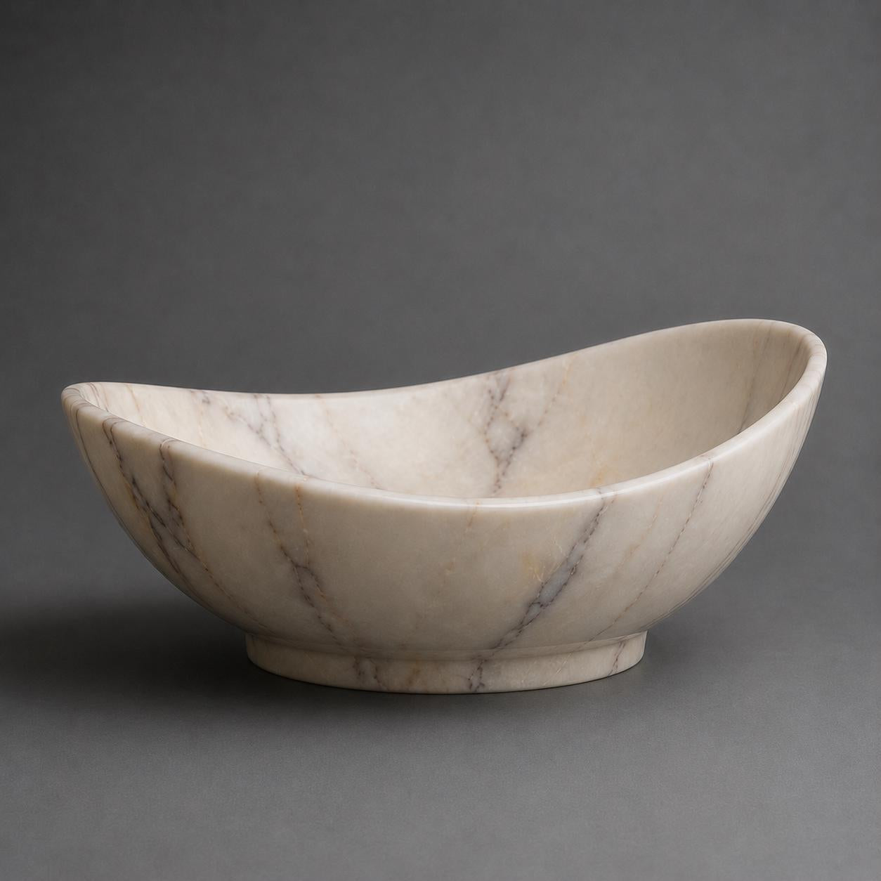Anatolian Violet Marble Vessel Sink | Hand-Carved Organic Stone Washbasin, Purple Vein Basin - image 5