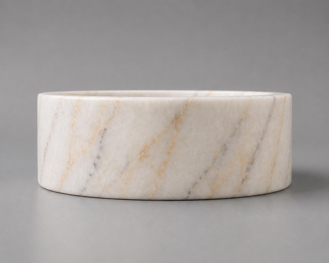 Anatolian Violet Marble Round Vessel Sink | Hand-Carved Purple Vein Washbasin - image 6