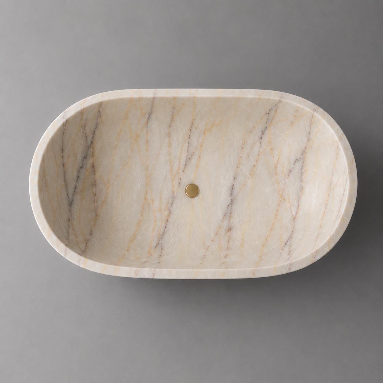 Anatolian Violet Marble Freestanding Bathtub | Hand-Carved Natural Stone Soaking Tub - image 3