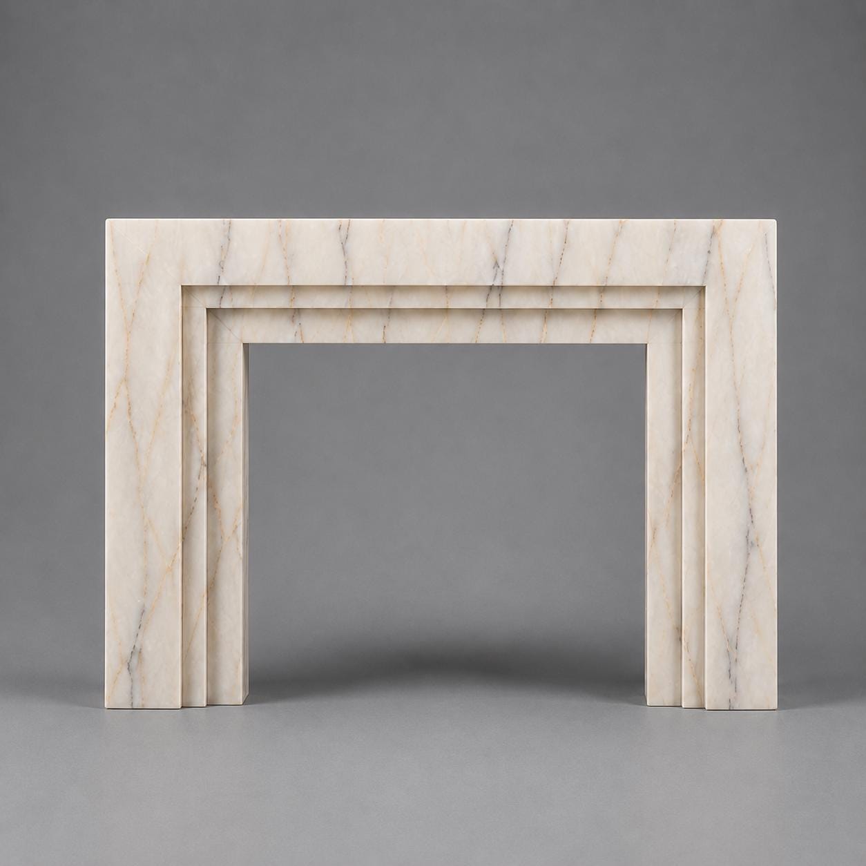 Marble Fireplace Mantel | Luxury Anatolian Violet Stone Mantelpiece | Stepped Geometric Profile | Architectural Stone Decor - image 4