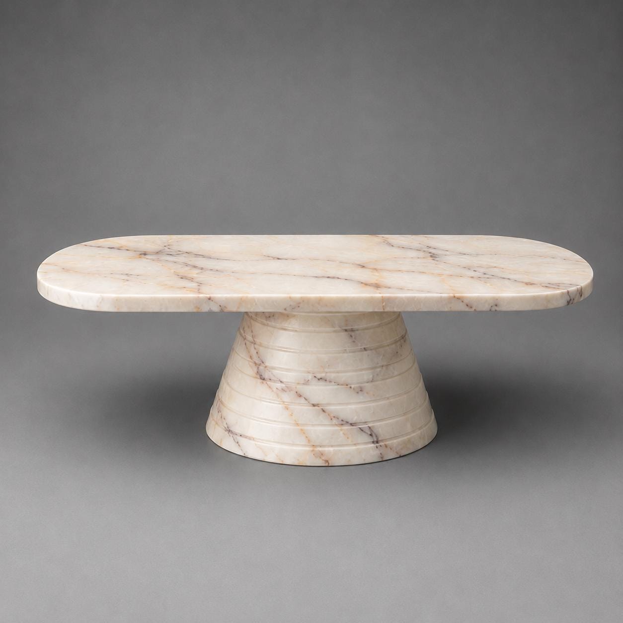 Anatolian Violet Marble Oval Dining Table | 240cm Pedestal Base Conference Furniture - image 3