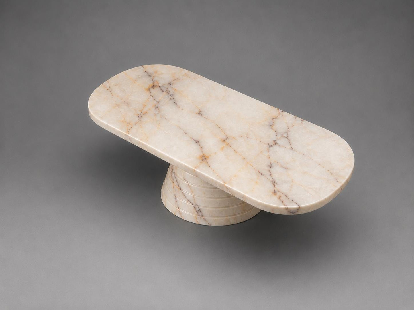 Anatolian Violet Marble Oval Dining Table | 240cm Pedestal Base Conference Furniture - image 6