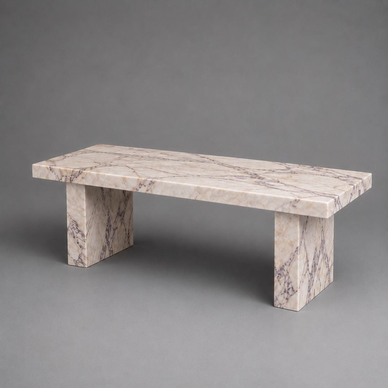 Anatolian Violet Marble Dining Table 240cm | Handcrafted Purple Vein Plinth Statement Table - image 6