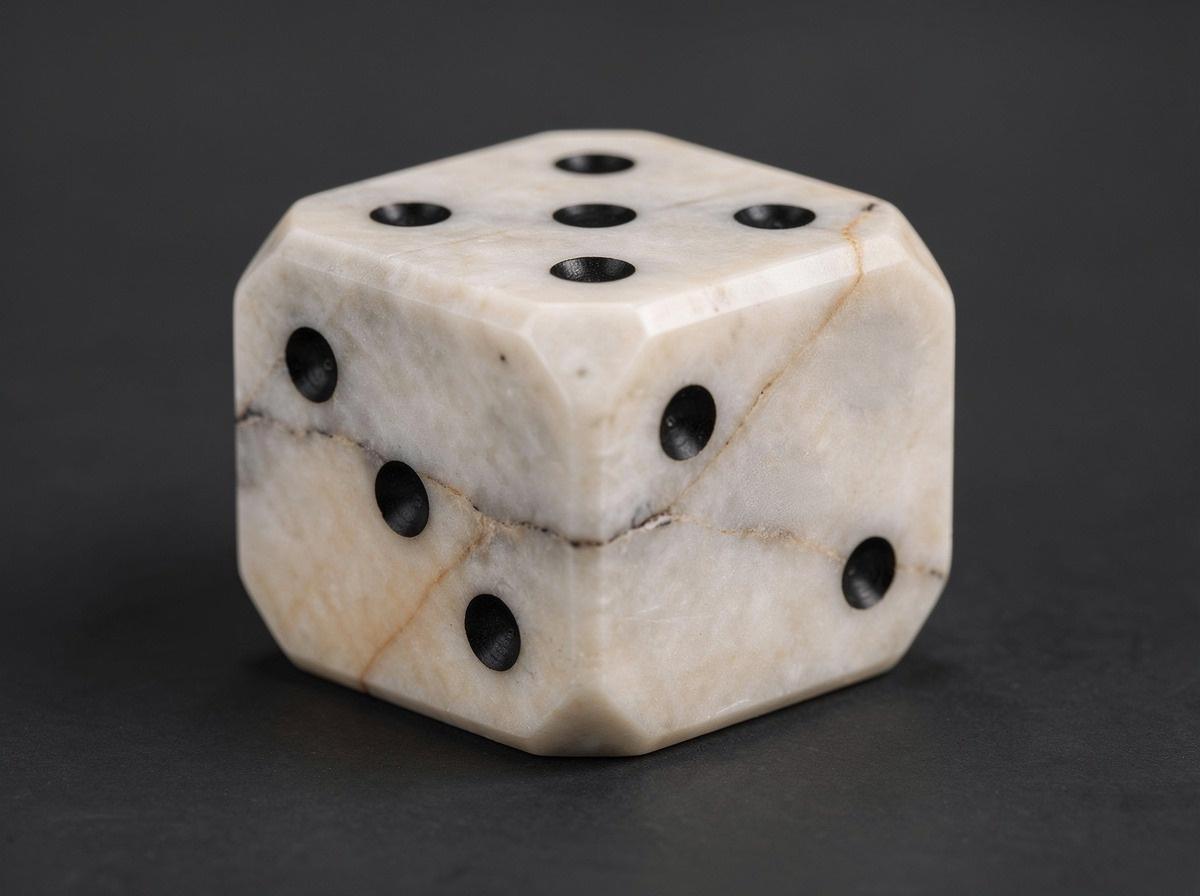 Anatolian Violet Marble Decorative Dice | Large Hand-Carved Stone Sculpture (15cm) - image 4
