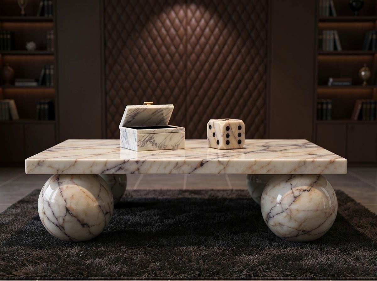 Anatolian Violet Marble Coffee Table | Hand-Carved Sphere Legs, Purple Vein Statement Furniture - image 2