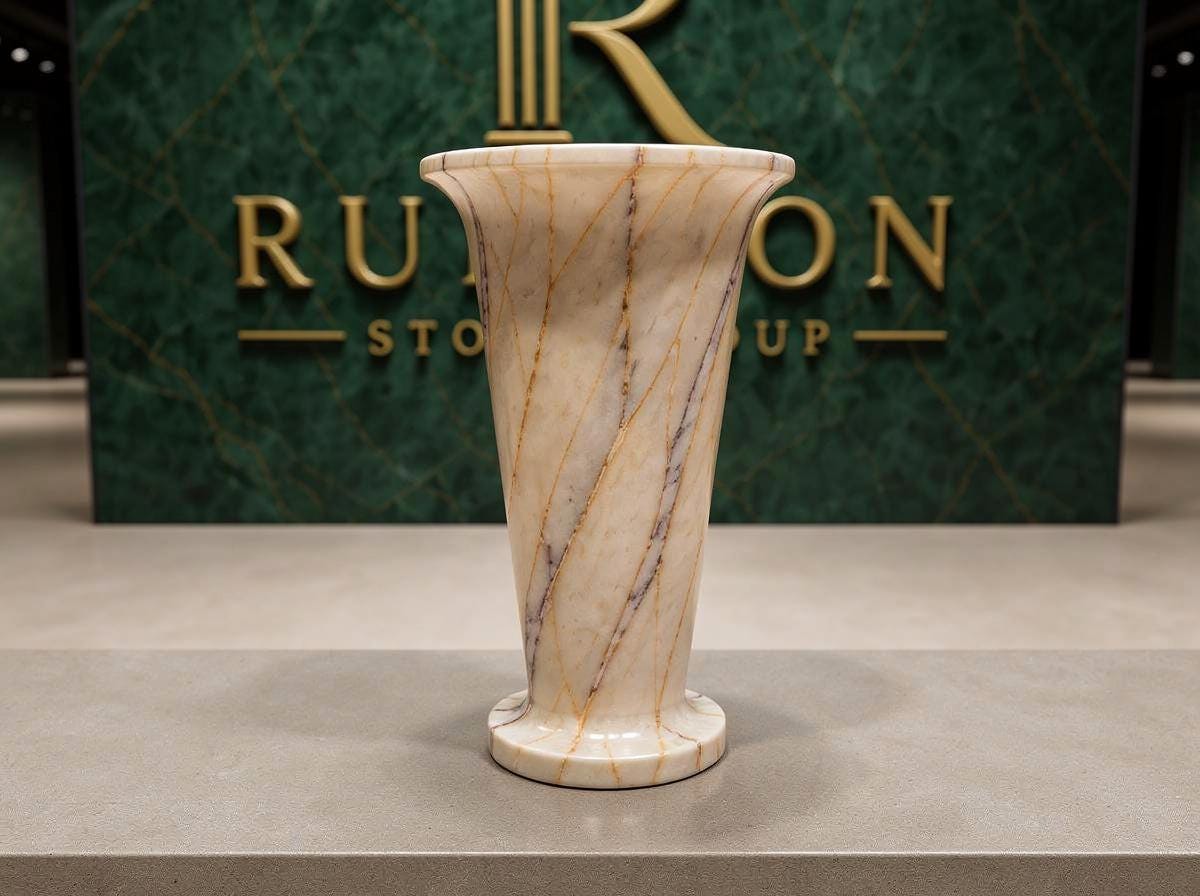 Large Anatolian Violet Marble Vase | Hand-Polished Sculpture, Statement Home Decor - image 2
