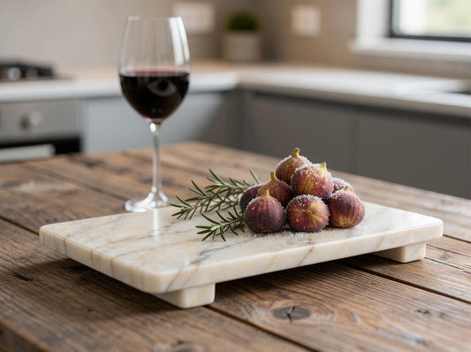Luxury Marble Serving Tray | Anatolian Violet Stone Cheese Board with Feet