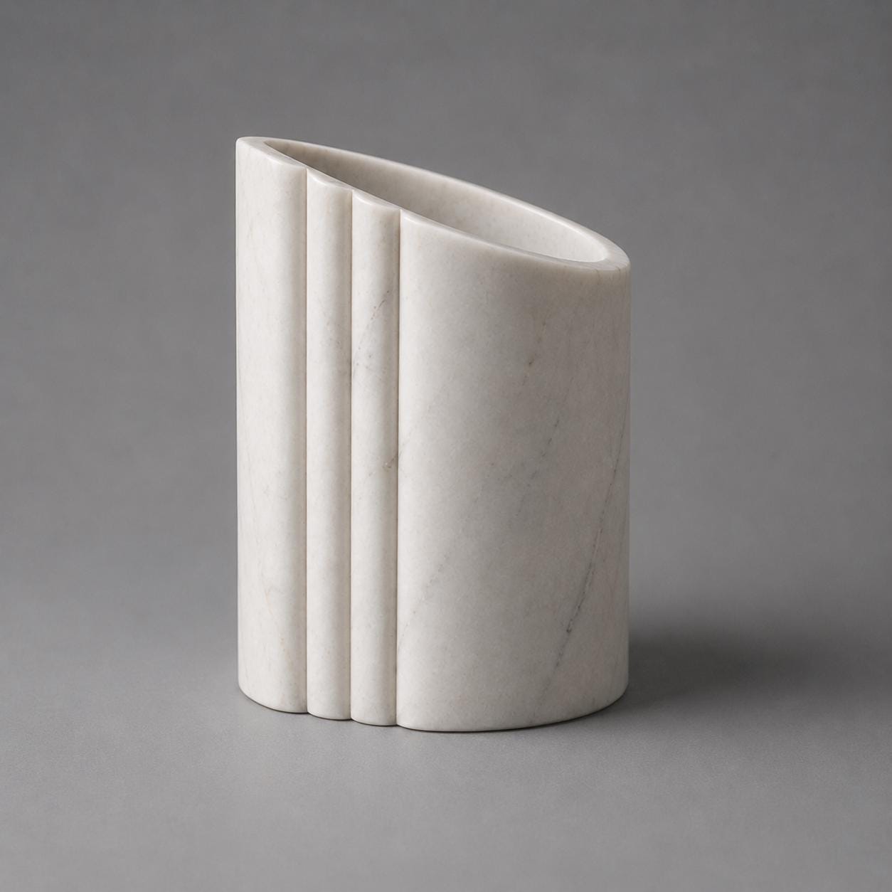 Fluted Violet Marble Wine Chiller | Hand-Carved Natural Stone Cooler - image 3