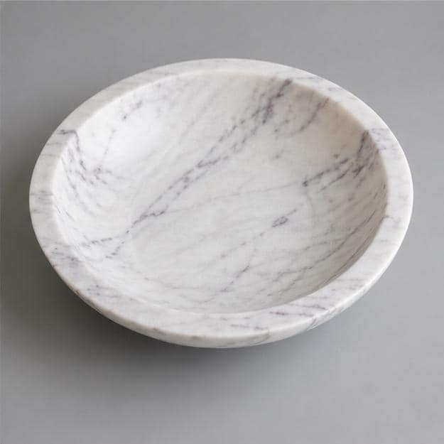 Anatolian Violet Marble Fruit Bowl | Handcrafted Purple Vein Centerpiece Sculpture - image 4