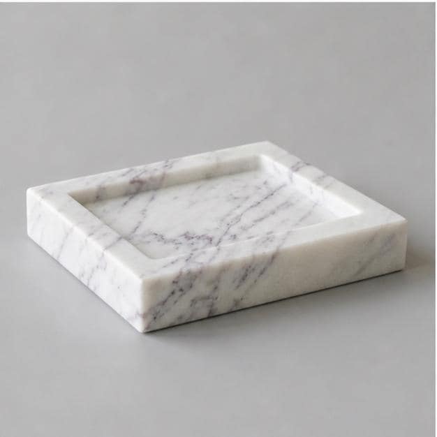 Anatolian Violet Marble Catchall Tray | Hand-Carved Jewelry Dish, Desk Organizer - image 4