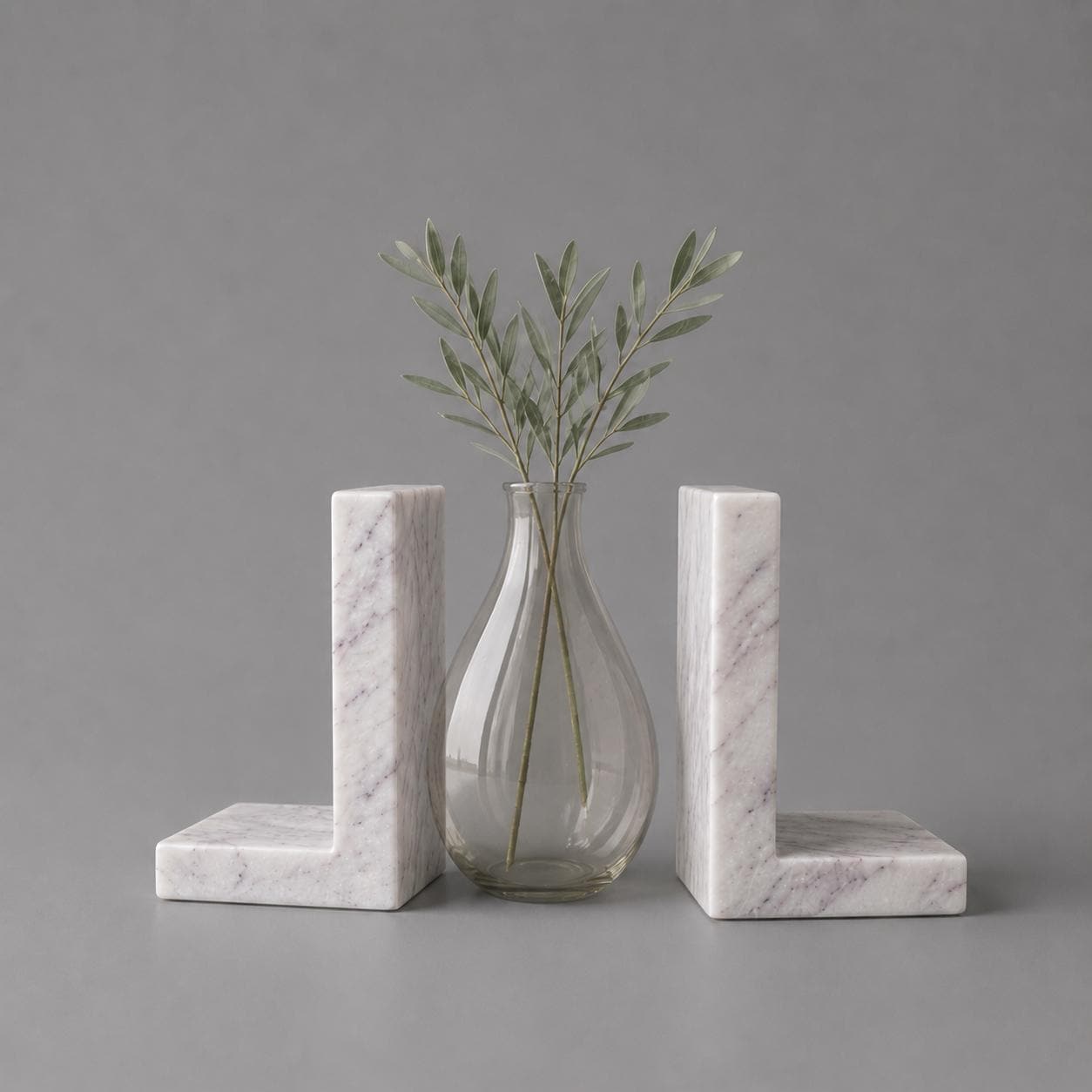 Anatolian Violet Marble Bookends | Handcrafted L-Shape Stone Book Stoppers, Bookshelf Decor - image 6