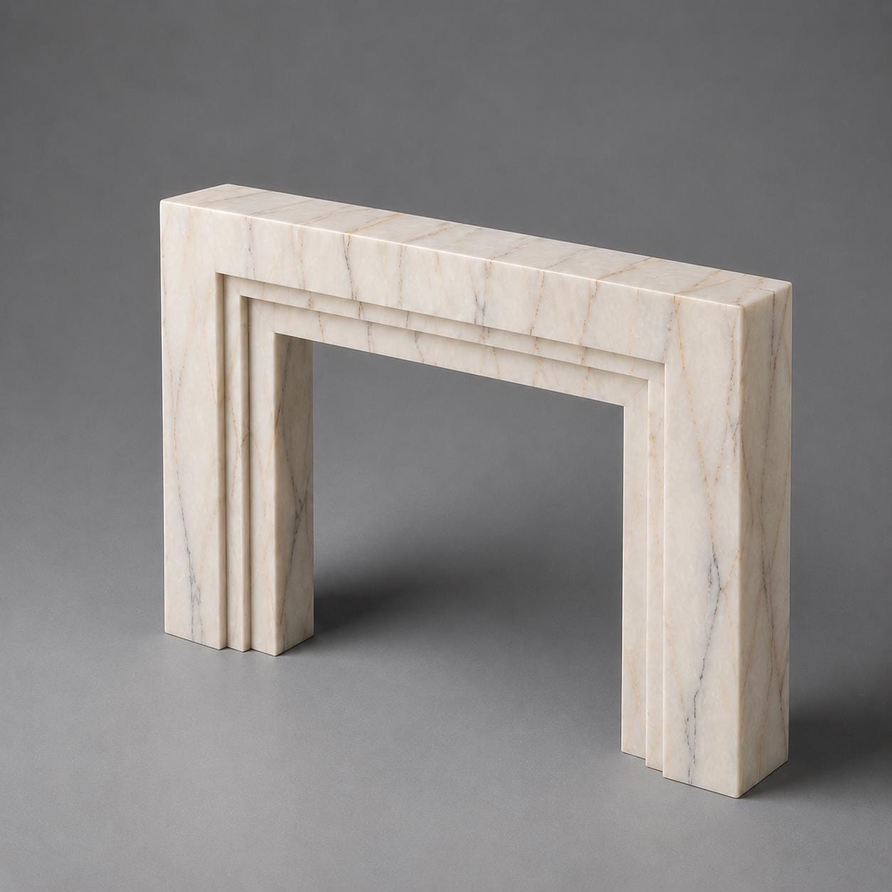 Marble Fireplace Mantel | Luxury Anatolian Violet Stone Mantelpiece | Stepped Geometric Profile | Architectural Stone Decor - image 6