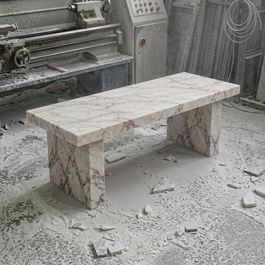 Anatolian Violet Marble Dining Table 240cm | Handcrafted Purple Vein Plinth Statement Table - image 2