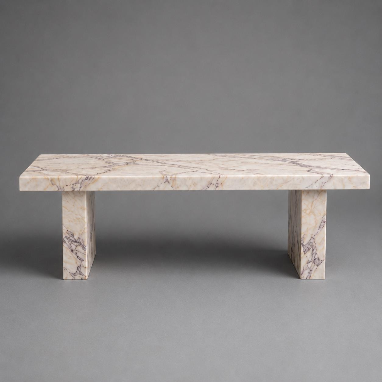 Anatolian Violet Marble Dining Table 240cm | Handcrafted Purple Vein Plinth Statement Table - image 3