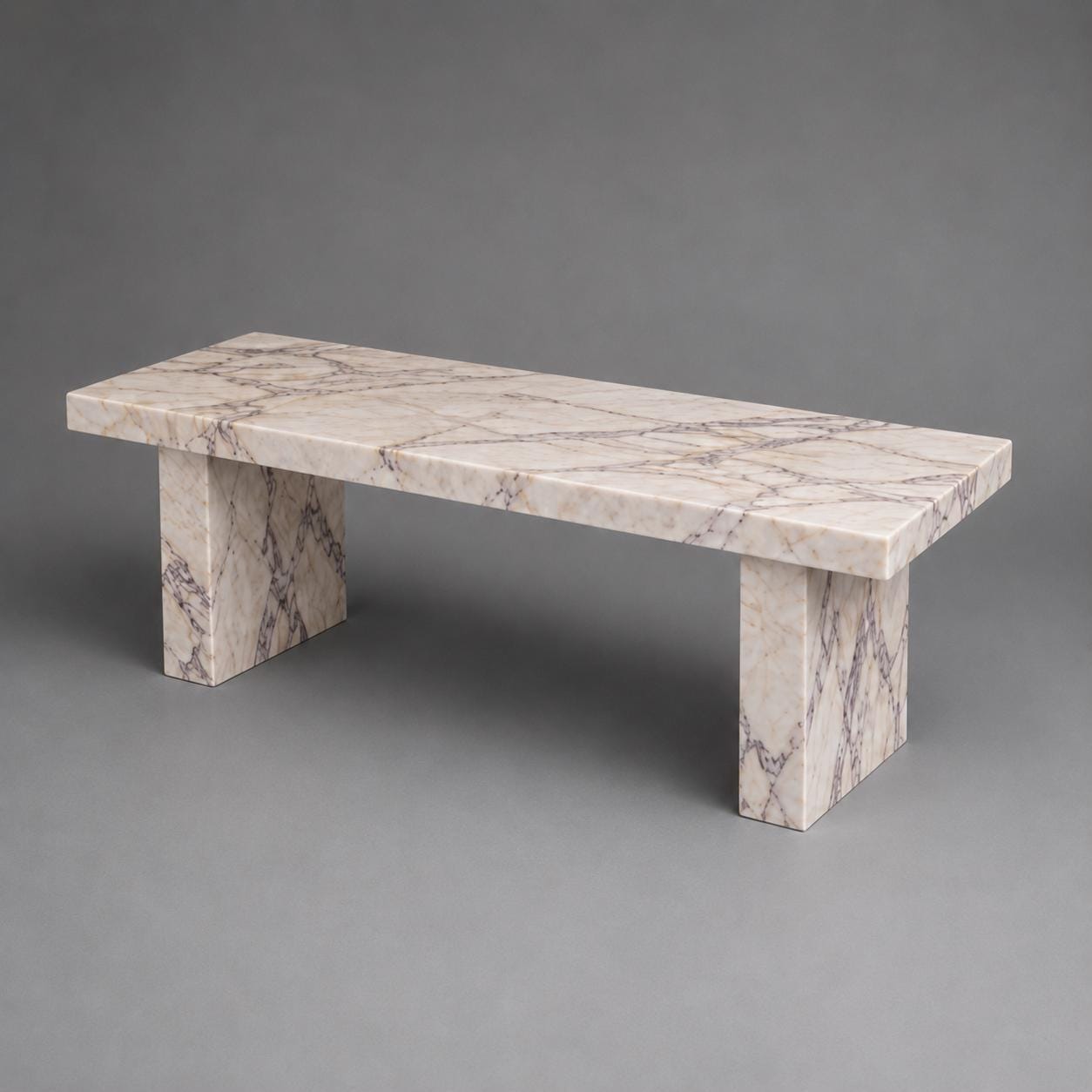 Anatolian Violet Marble Dining Table 240cm | Handcrafted Purple Vein Plinth Statement Table - image 4