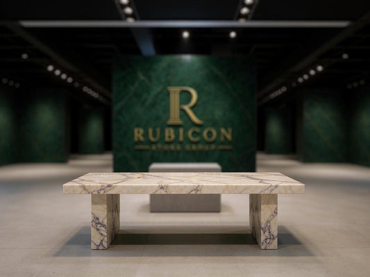 Anatolian Violet Marble Dining Table 240cm | Handcrafted Purple Vein Plinth Statement Table